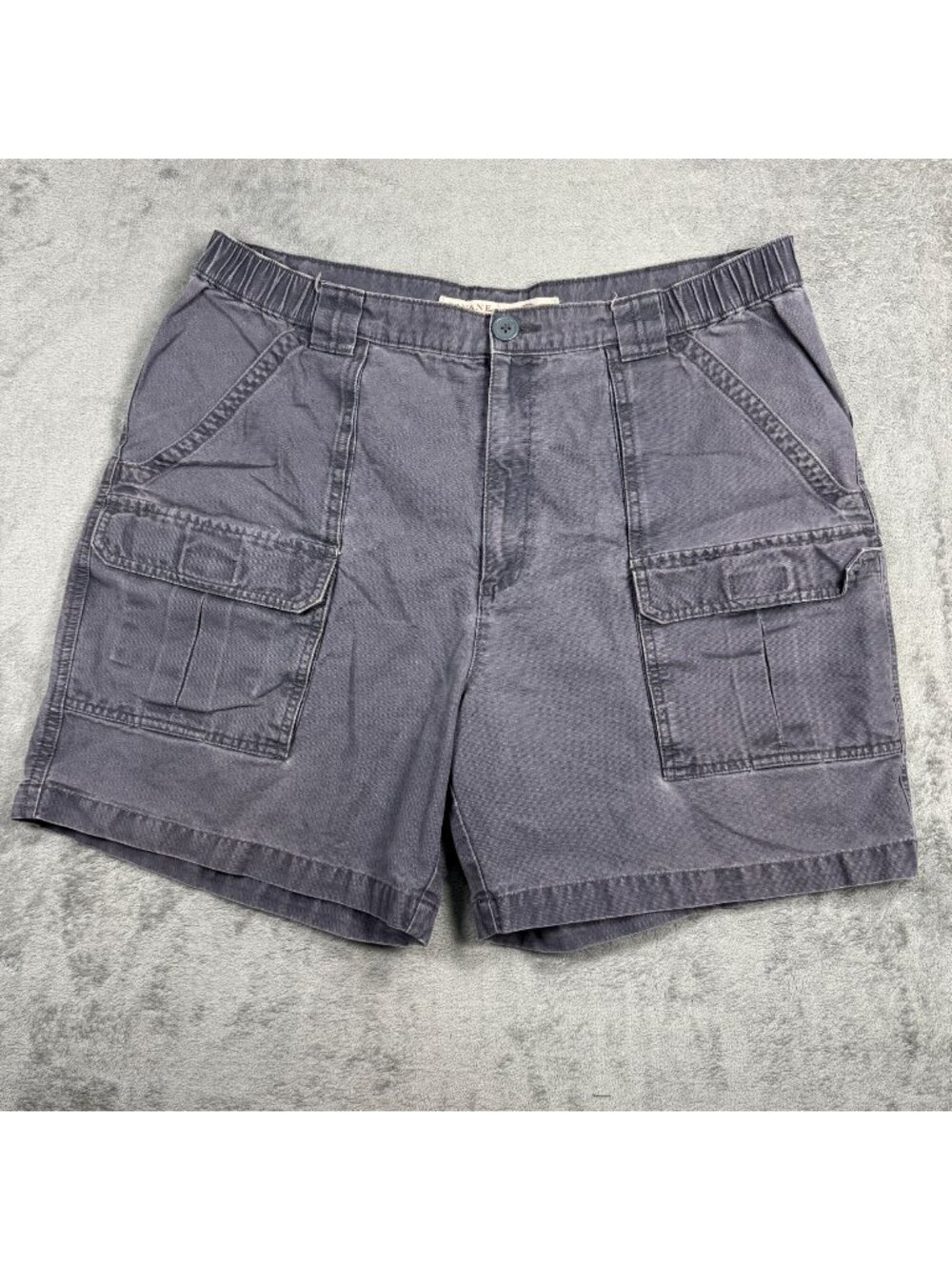 Y2K Grunge Baggy Savane Cargo Shorts Mens 38 Faded Gray Gorpcore Utility Hiking